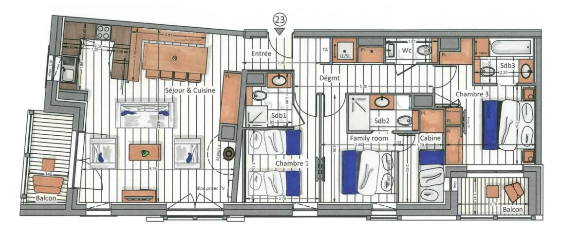 99 m² Ferienwohnung ∙ 3 Schlafzimmer ∙ 8 Gäste – Bild 26
