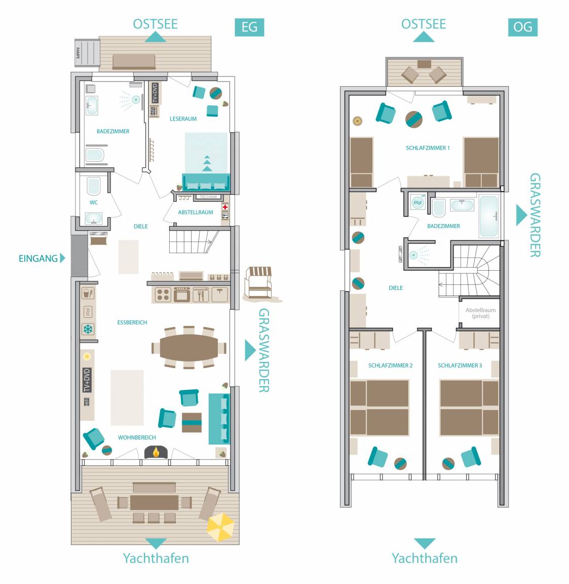 138 m² Ferienhaus ∙ 3 Schlafzimmer ∙ 8 Gäste – Bild 24