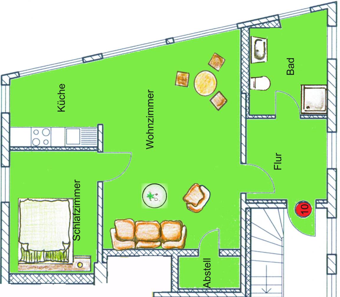 57 m² Ferienwohnung ∙ 1 Schlafzimmer ∙ 3 Gäste – Bild 8