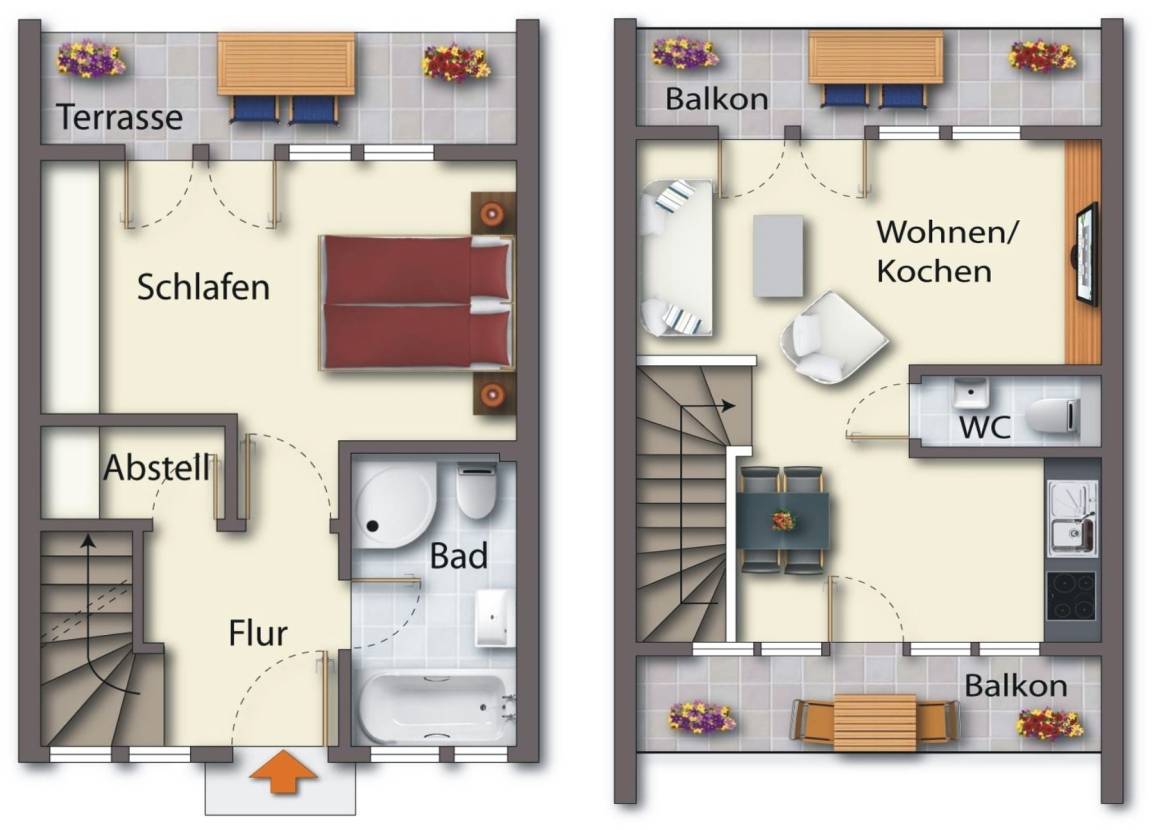 65 m² Ferienwohnung ∙ 1 Schlafzimmer ∙ 3 Gäste – Bild 26