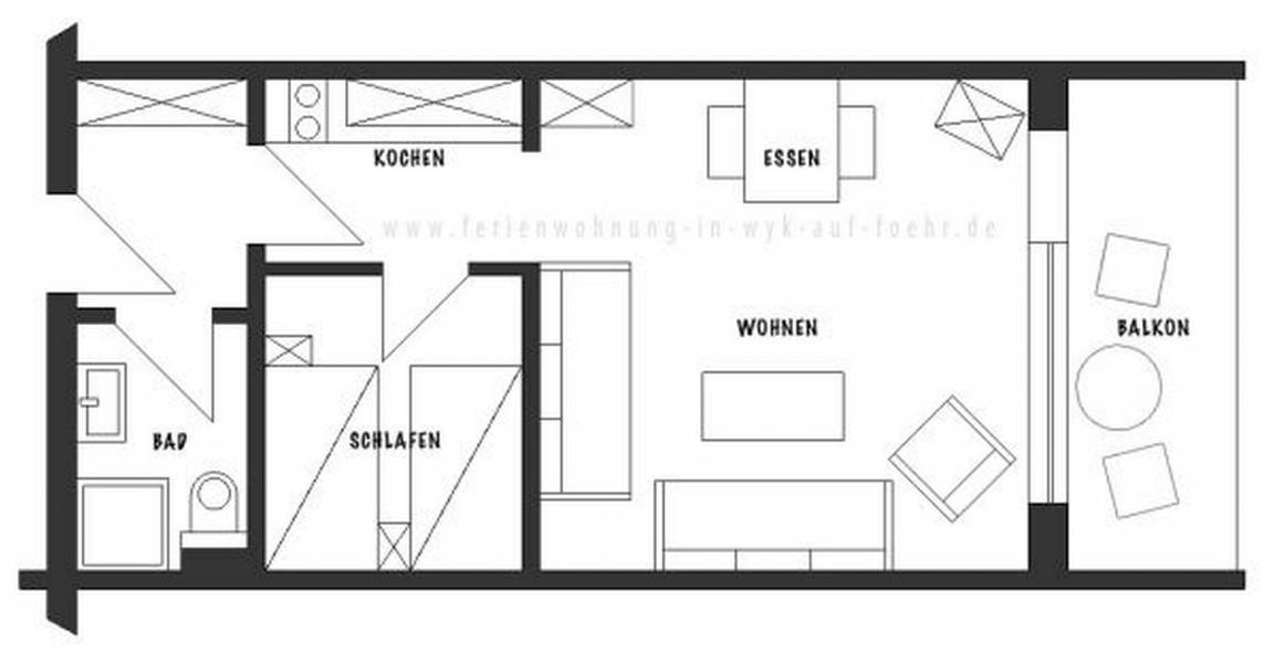 40 m² Ferienwohnung ∙ 1 Schlafzimmer ∙ 3 Gäste – Bild 13