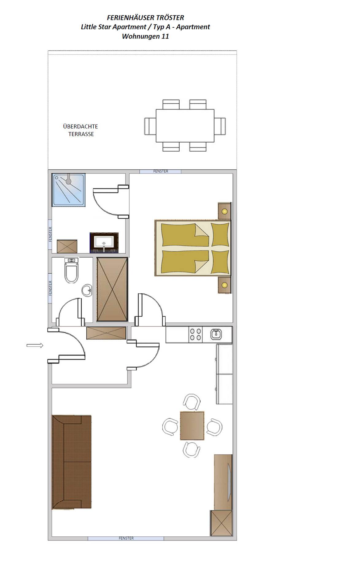 44 m² Ferienwohnung ∙ 1 Schlafzimmer ∙ 4 Gäste – Bild 40