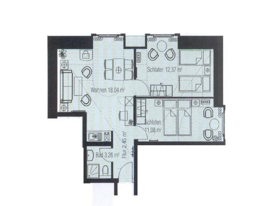 47 m² Ferienwohnung ∙ 2 Schlafzimmer ∙ 4 Gäste – Bild 12