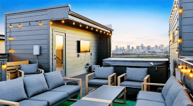 City View Home with HotTub Rooftop Arcade Game and Parking in Nashville, TN