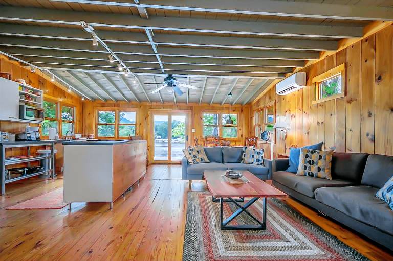 Max's Blue Lakeside Cottage Pet Friendly Lake Lure Cabin with Private Dock & Boathouse Deck — photo 3