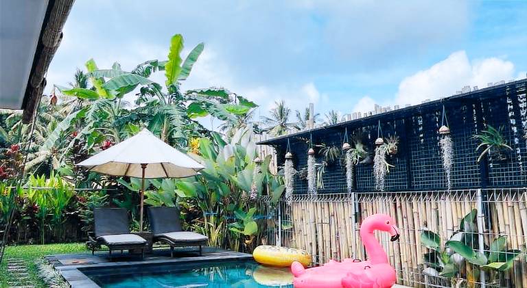 Villa with terrace, yard & pool in Tegallalang