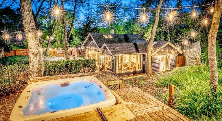 Secluded Fenced Cottage W Dune Top Hot Tub Near Hiking Dog Friendly in Indiana