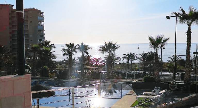 Apartment with patio, yard & pool in Elche