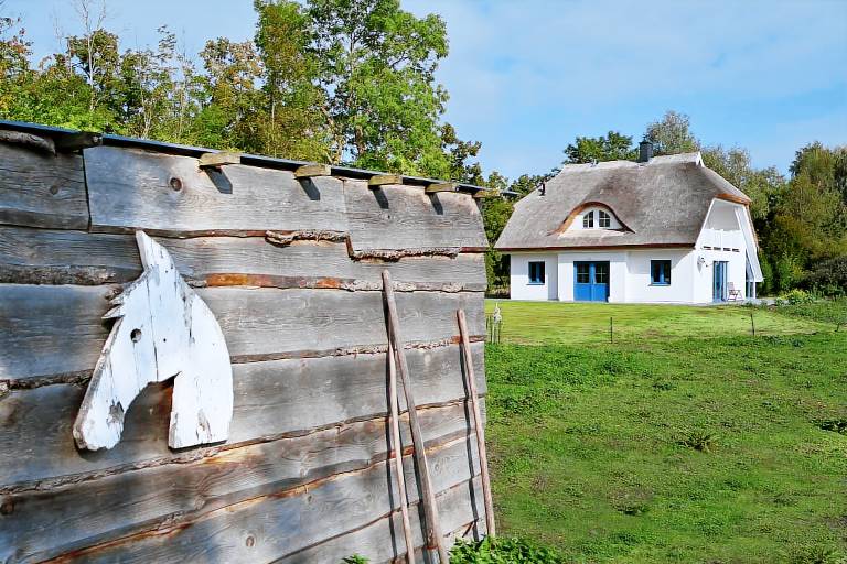 Holiday home with thatched roof, large property and private road to the port — photo 3