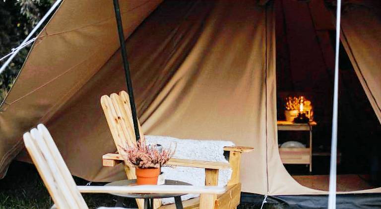 Tipi-tent met Outdoor Cooking mogelijkheid in Lochem