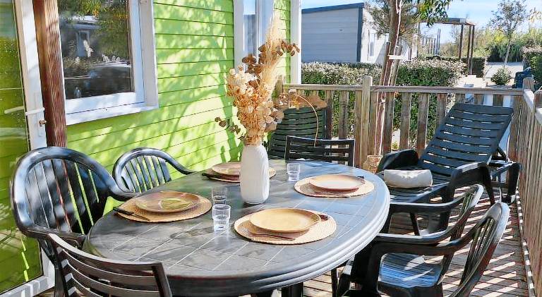L'Oasis Mobil Home 6 pers a 100m de la Plage Parc Aquatique Camping 5 etoiles Les Dunes in Torreilles