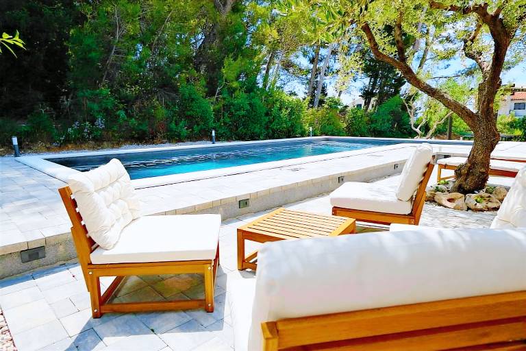 Children-friendly villa with yard, pool & patio | Pool view | Pet-friendly in Podstrana