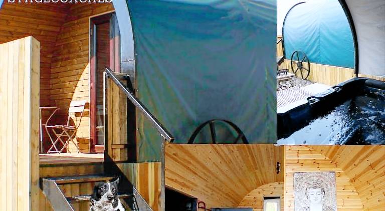 Dog Friendly Stagecoach Glamping Pod with Hot Tub