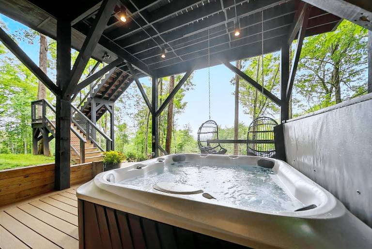 Alpine A-Frame Modern Treehouse with Hot Tub and Views — photo 3