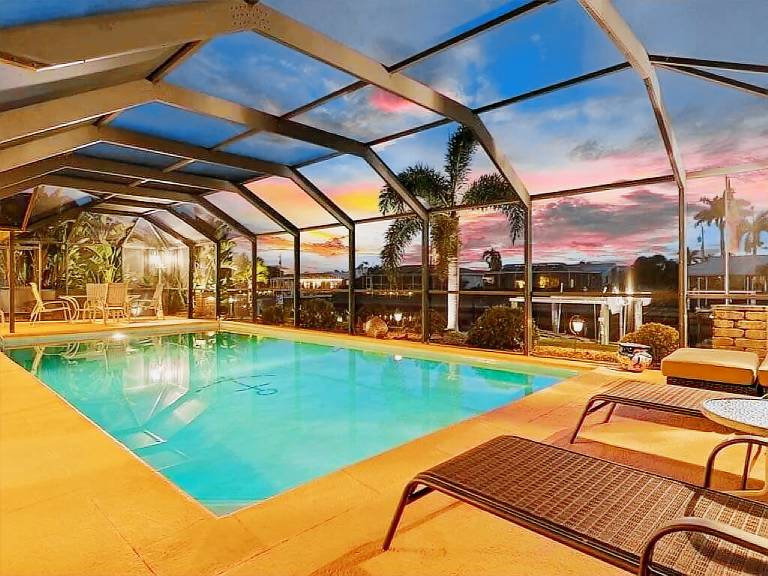 Children-friendly vacation home with patio, barbecue & private pool | Garden view | Dogs allowed in Punta Gorda, FL