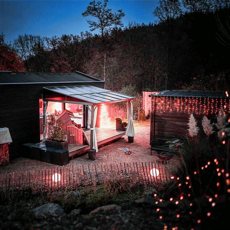 Ferienhaus Dusche waldseitig
