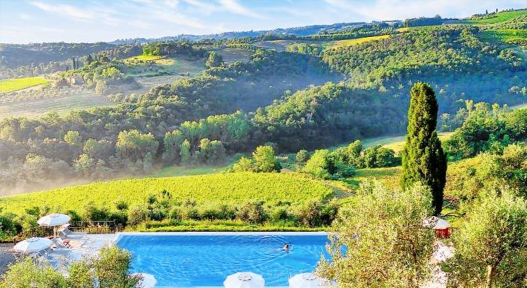 Serviced apartment with terrace, pool & yard in Gambassi Terme