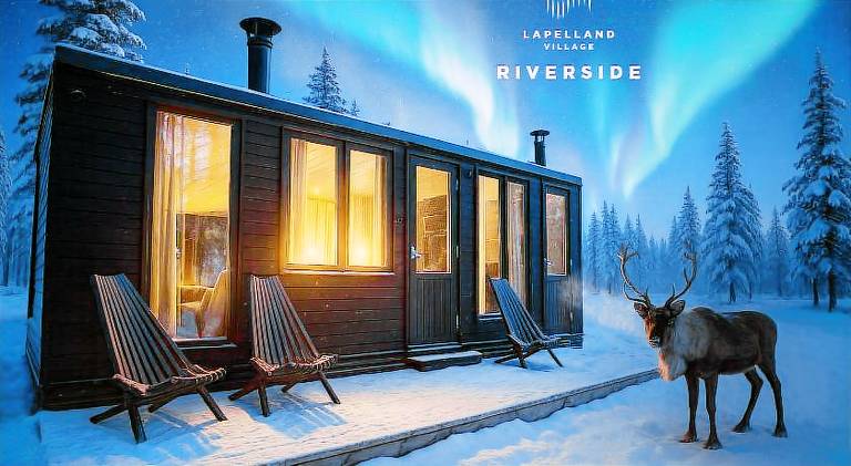 Lapland Landscape Cabin with Nature View, Sauna, Fireplace & Kitchen, Yllas, Akaslompolo, Riverside in Kolari