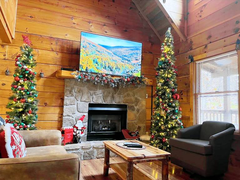 Cabin with BBQ, pool & jacuzzi | Mountain view — photo 4