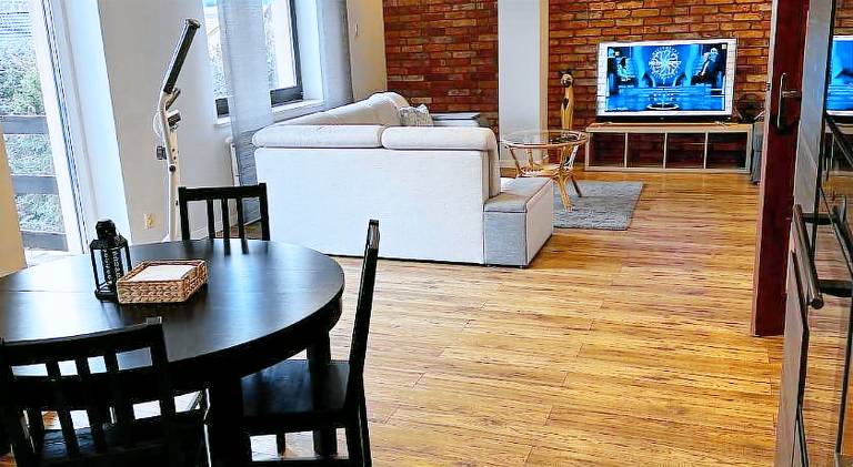 Holiday apartment with patio, garden & sauna in Gdansk
