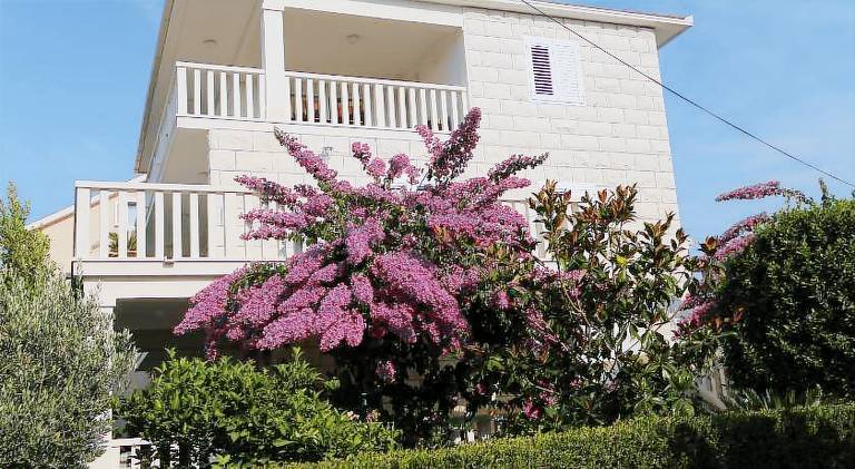 Rental apartment with yard, terrace & barbeque in Supetar