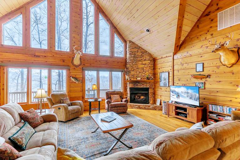 Raccoon's Paw Lodge - 1-level living! Pet Friendly Home with Pool Table, Hot tub, and Views — photo 4