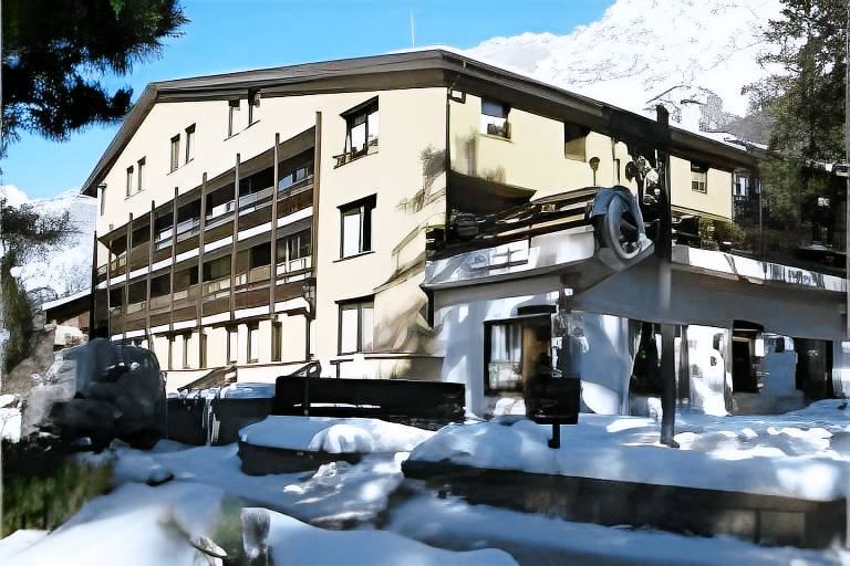 Serviced apartment with patio & yard in Bormio