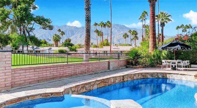 Fully equipped ample house with private pool, hot tub & BBQ | Suitable for remote work | Dogs allowed in Palm Springs, CA