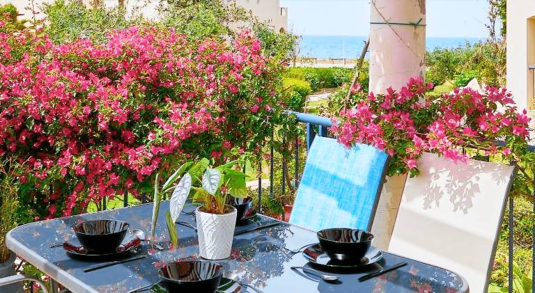 Nice holiday apartment with pool, yard & BBQ | Next to the beach | Dogs allowed in Platanias