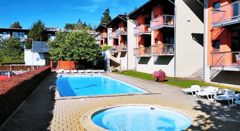 Holiday apartment with yard, private pool & patio in Cesky Krumlov