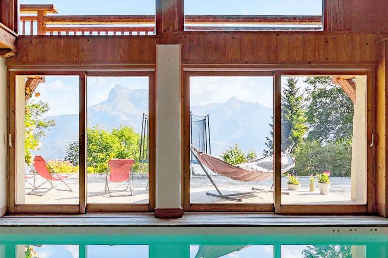 Apartment "Ferme de Faustine 1 - Pool" with Mountain View, Shared Pool and Wi-Fi in Combloux