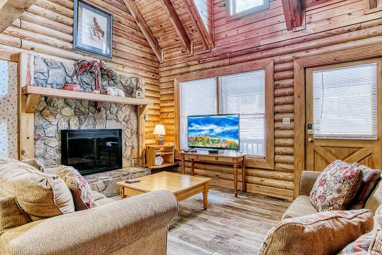 Cabin with pool, hot tub & barbeque | Mountain view — photo 5