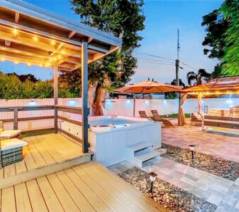 Family Fun Backyard Oasis Hot Tub Games BBQ