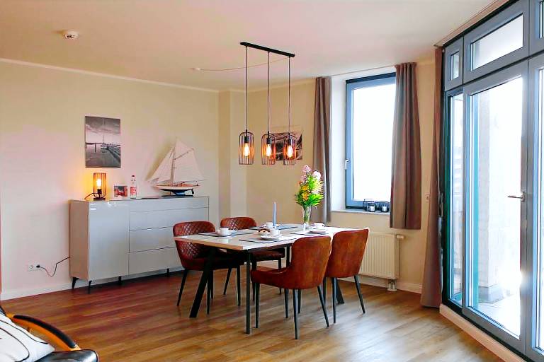 Family-friendly beautiful apartment with sauna & pool | Water view | Beach nearby | Pets are welcome in Fehmarn