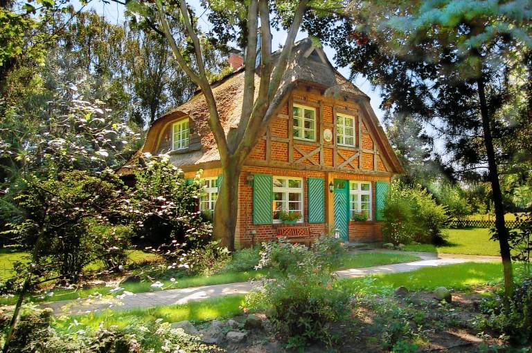 Ferienhaus Dusche oder Bad gartenseitig