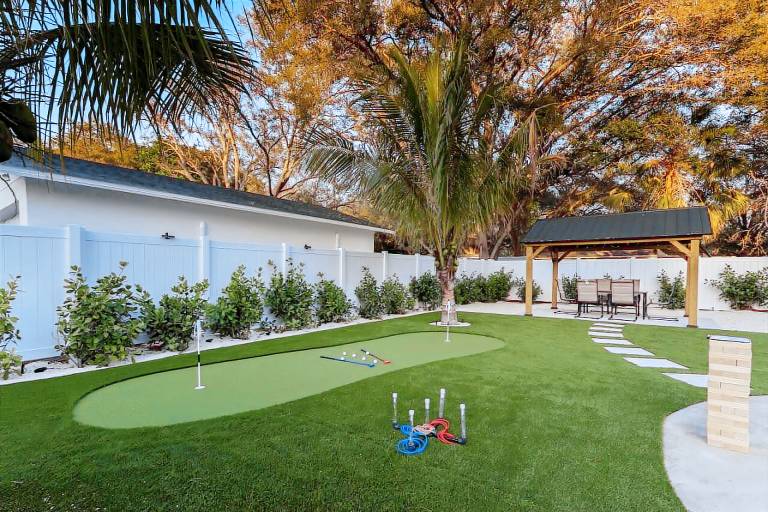 Family-oriented pleasant house with grill, yard & private pool | Garden view | Pet-friendly in Bradenton, FL