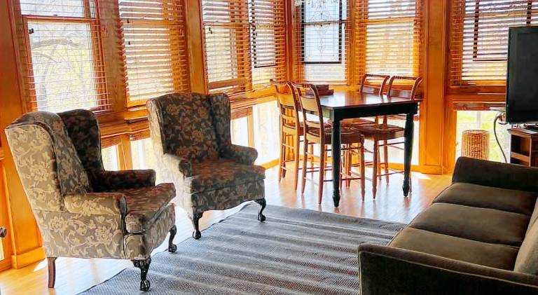 Vacation home with patio | Pet-friendly in Eureka Springs, AR