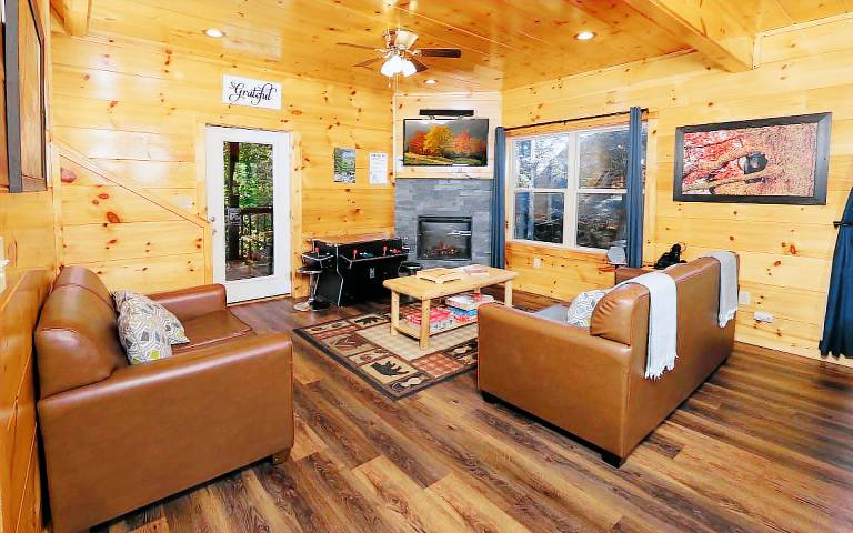 Cabin with jacuzzi, grill & pool | Mountain view — photo 3