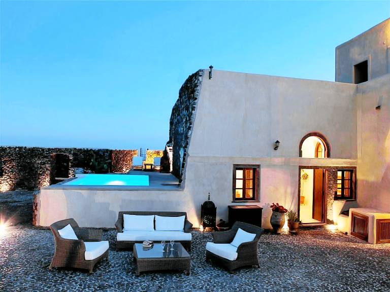 Ferienhaus mit Pool in Megalochori, Santorin f&uuml;r max. 6 Personen