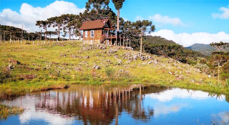 House with yard & grill in Urubici