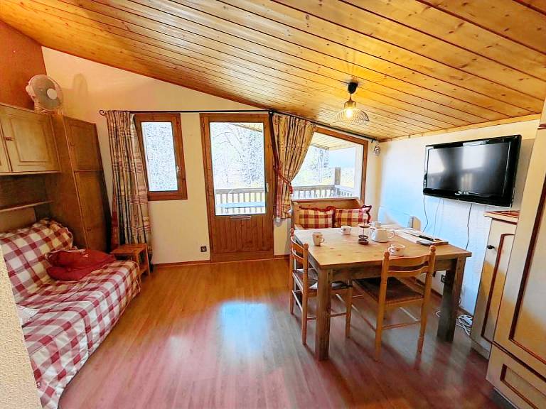 2nd floor, view mountain, swimming pool, terrace, parking, tv, ski locker, 24m², Combloux in Combloux