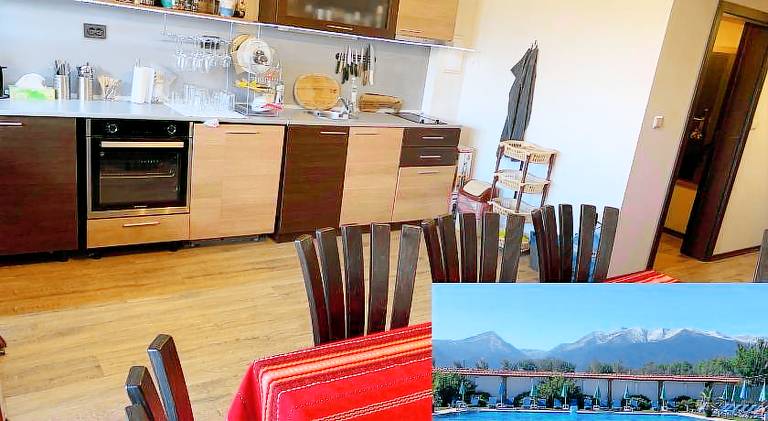 Apartment with BBQ, yard & pool in Razlog