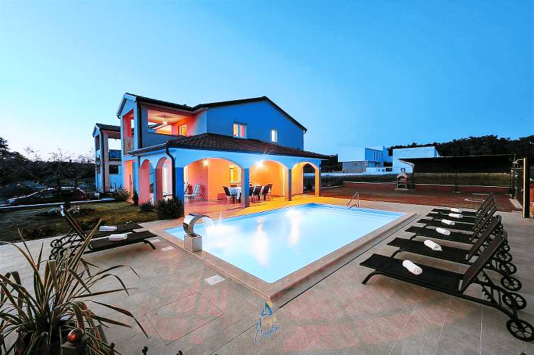 Villa with yard, pool & barbecue | Pool view in Novigrad