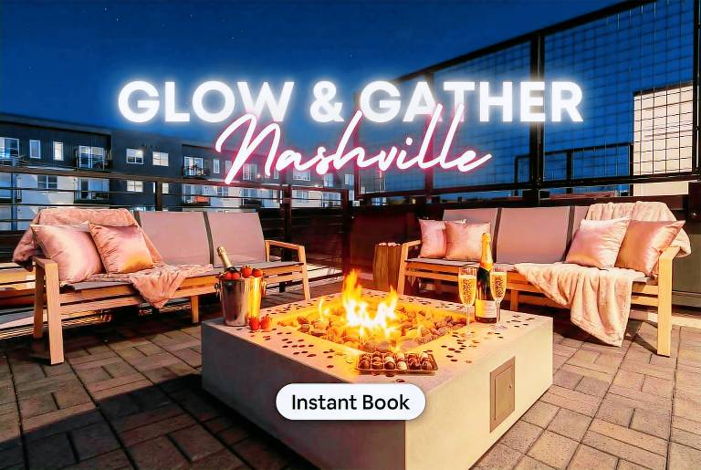 Rooftop Fire Pit Skyline Views near Broadway