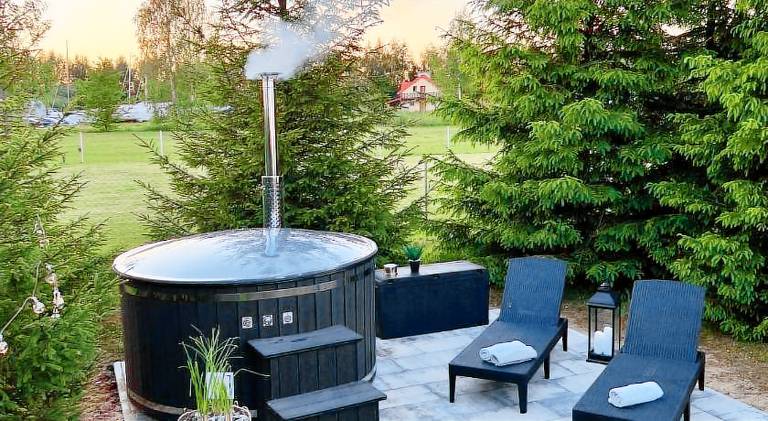 House with terrace, jacuzzi & yard in Gizycko