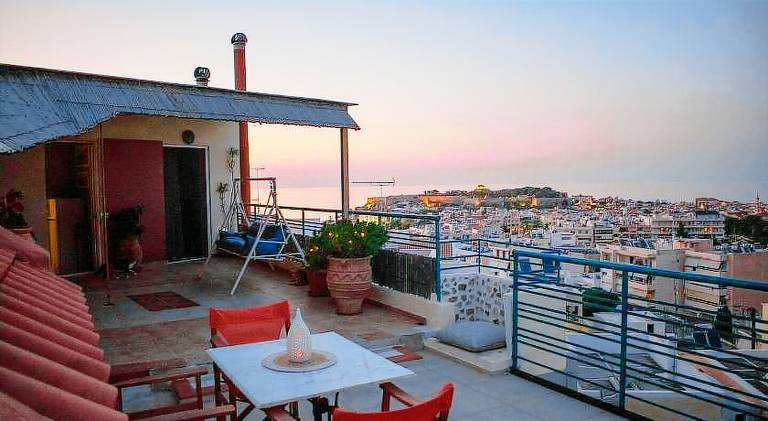 Endless Blue Rooftop in Rethymno
