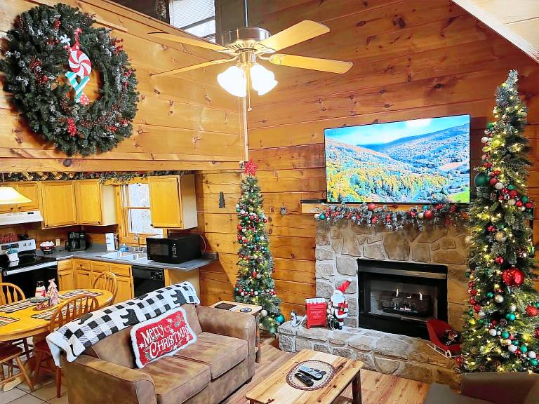Cabin with BBQ, pool & jacuzzi | Mountain view — photo 2