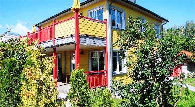 Serviced apartment with patio, barbecue & yard in Druskininkai