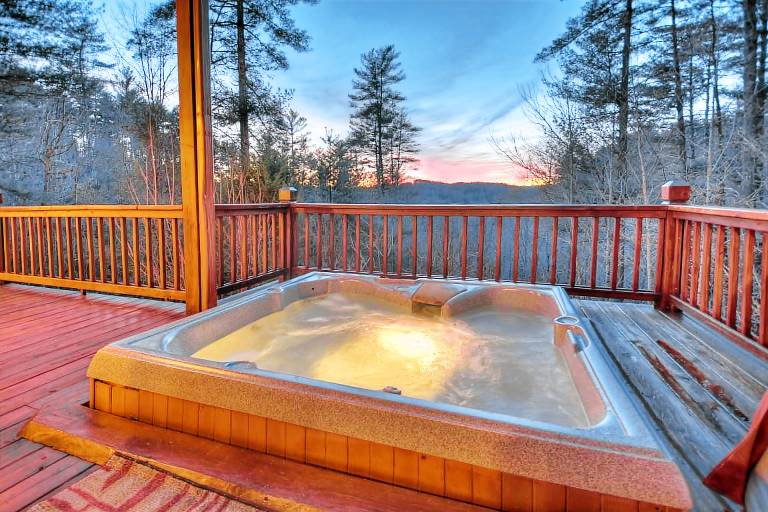 Hot tub lush views and games Blue Ridge Bliss