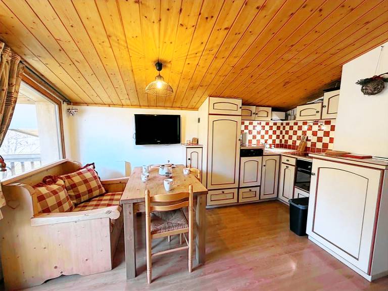2nd floor, view mountain, swimming pool, terrace, parking, tv, ski locker, 24m², Combloux — photo 2